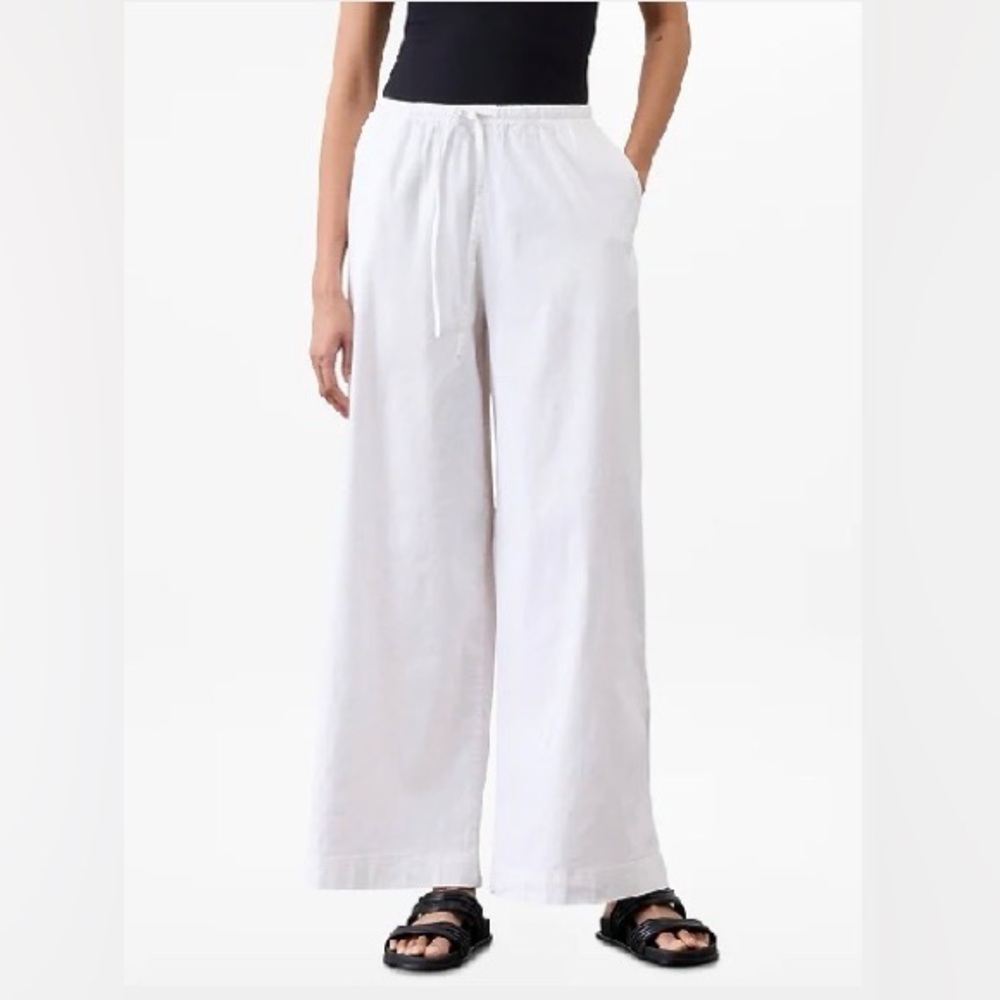 Athleta Paradise Drawstring Wide-Leg Women’s White Pants - Large 605966